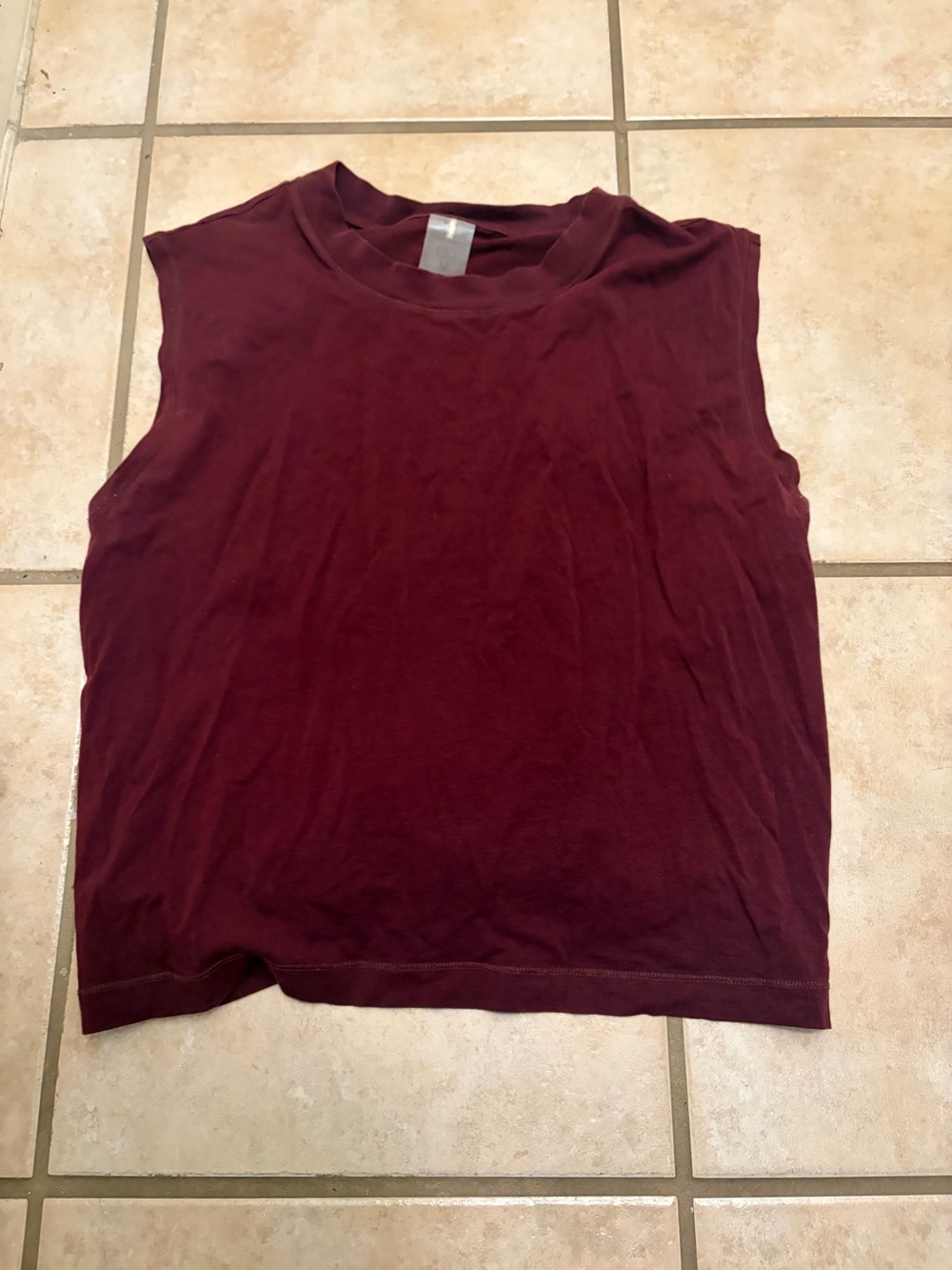 Women’s Calia maroon crop Sleeveless Crewneck Tank Top - Burgundy